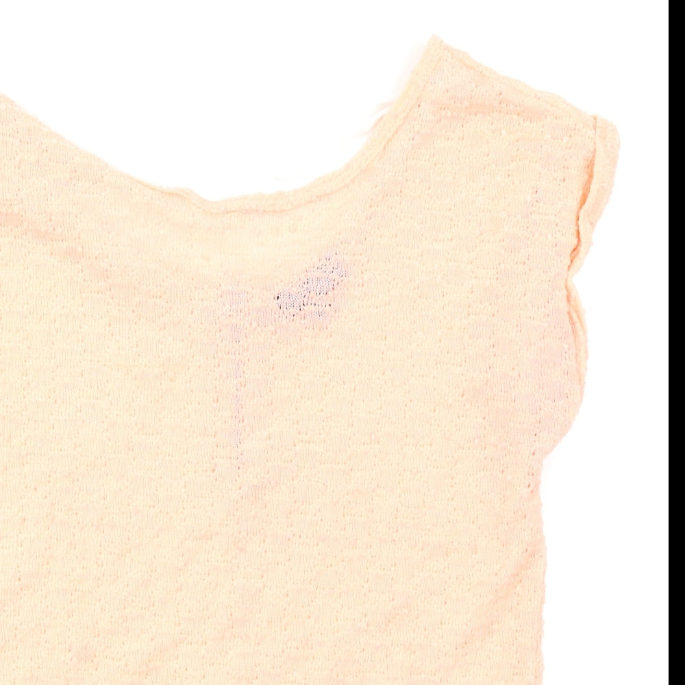 Womens UK Size 10 New Look Orange Basic T-Shirt