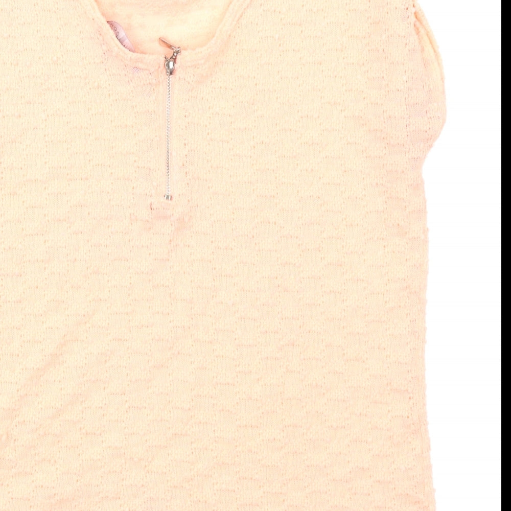 Womens UK Size 10 New Look Orange Basic T-Shirt