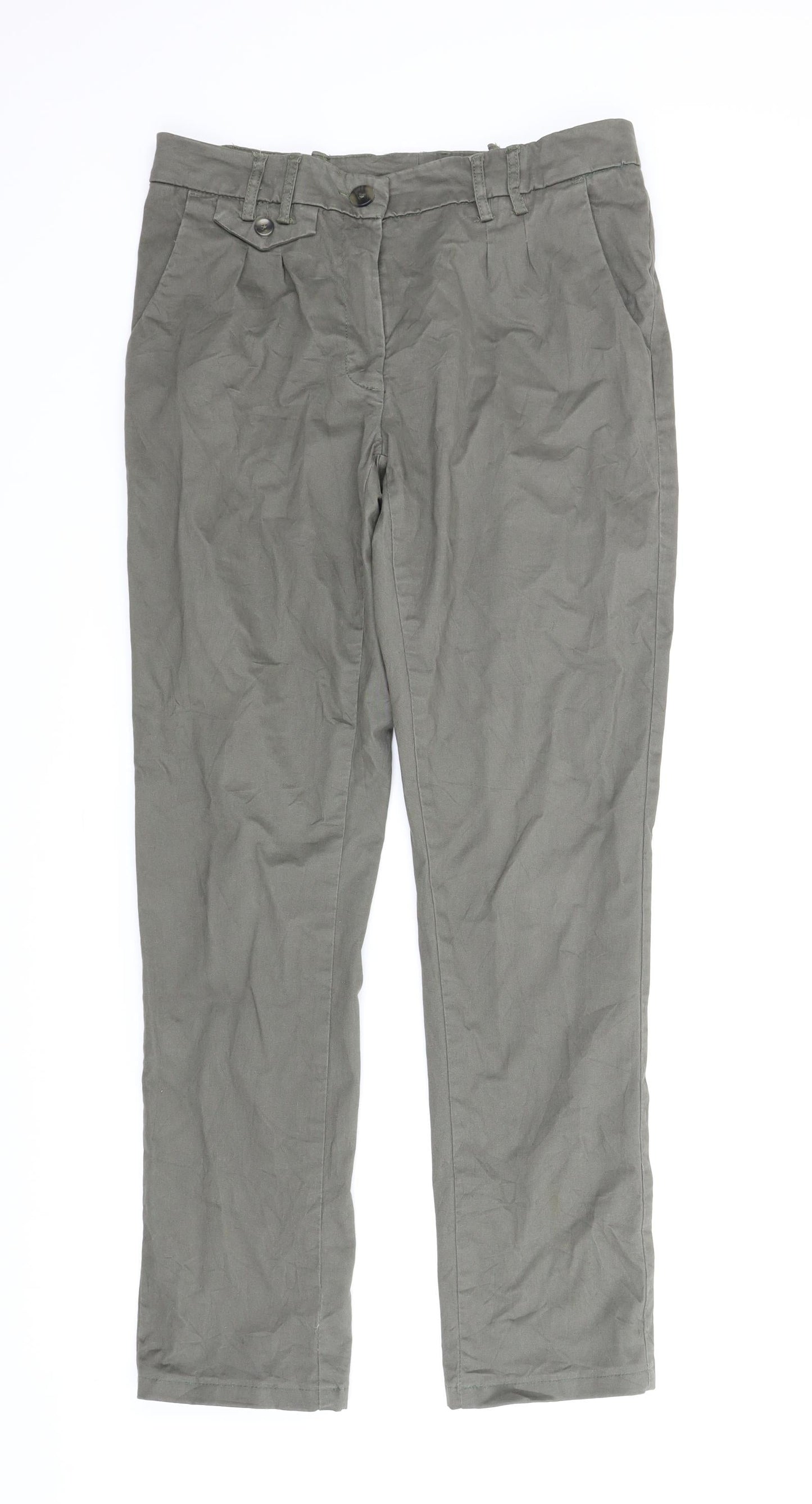 Womens UK Size 16 Up Fashion Regular Fit Carpenter Green Trousers