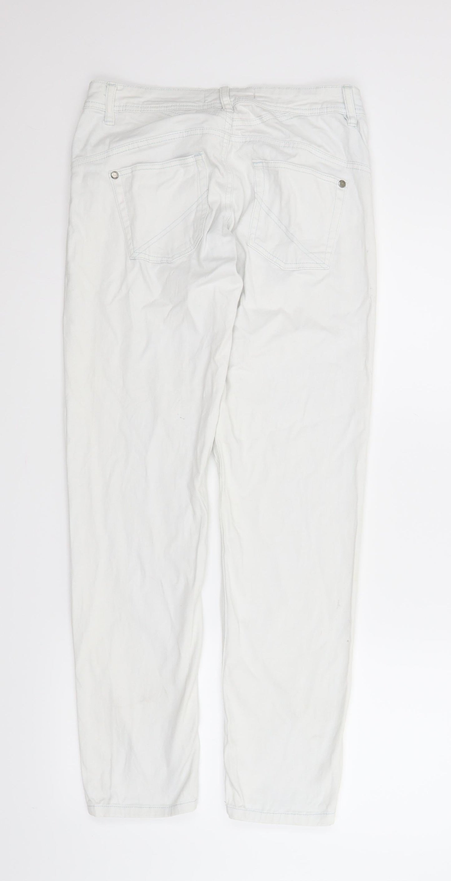 Womens UK Size 8 Blue Motion Regular Fit Straight White Jeans