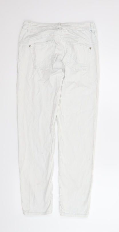 Womens UK Size 8 Blue Motion Regular Fit Straight White Jeans