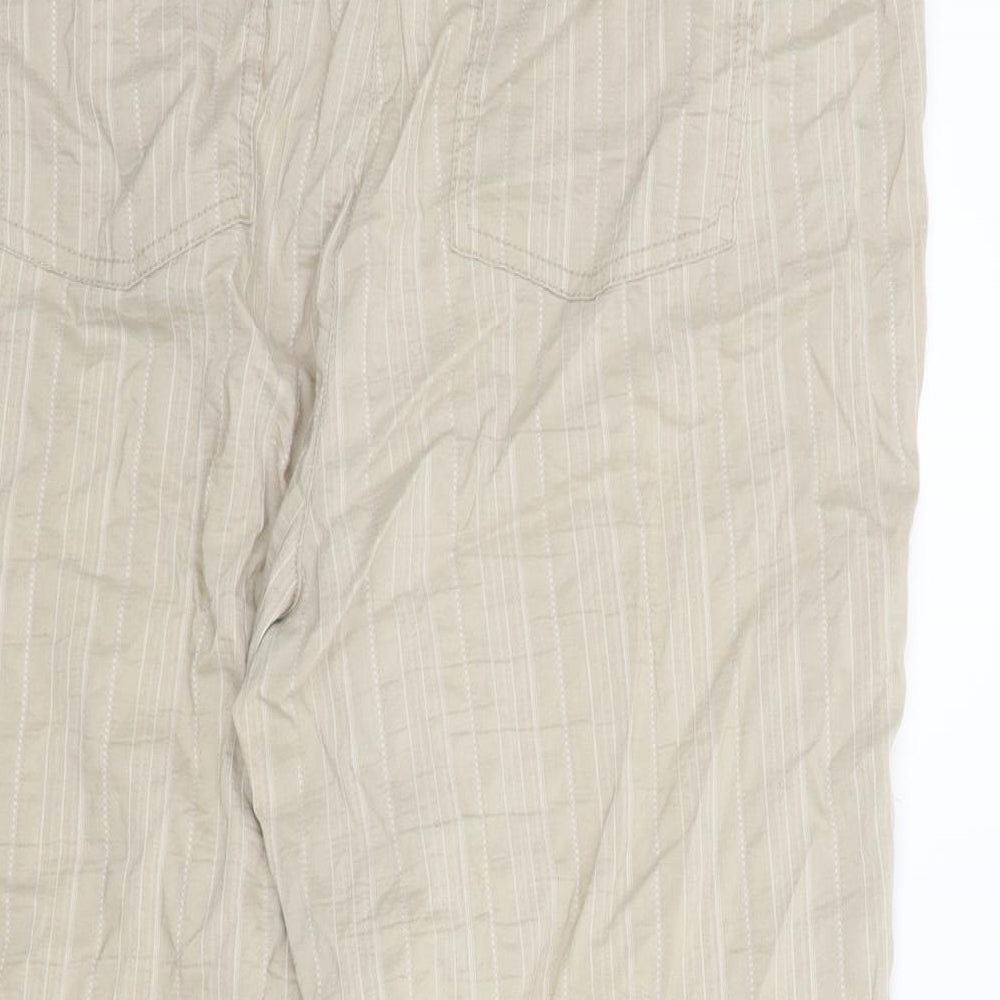 KingField Womens Beige Striped  Capri Trousers Size 20 L22 in