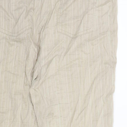 KingField Womens Beige Striped  Capri Trousers Size 20 L22 in