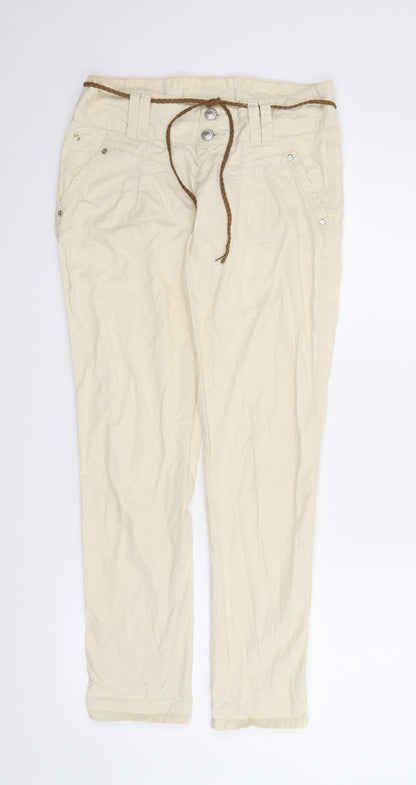 Womens UK Size 6 TALLY WEiJL Regular Fit Carrot Beige Trousers