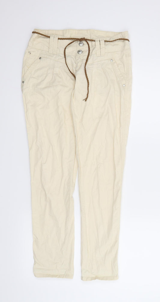 Womens UK Size 6 TALLY WEiJL Regular Fit Carrot Beige Trousers
