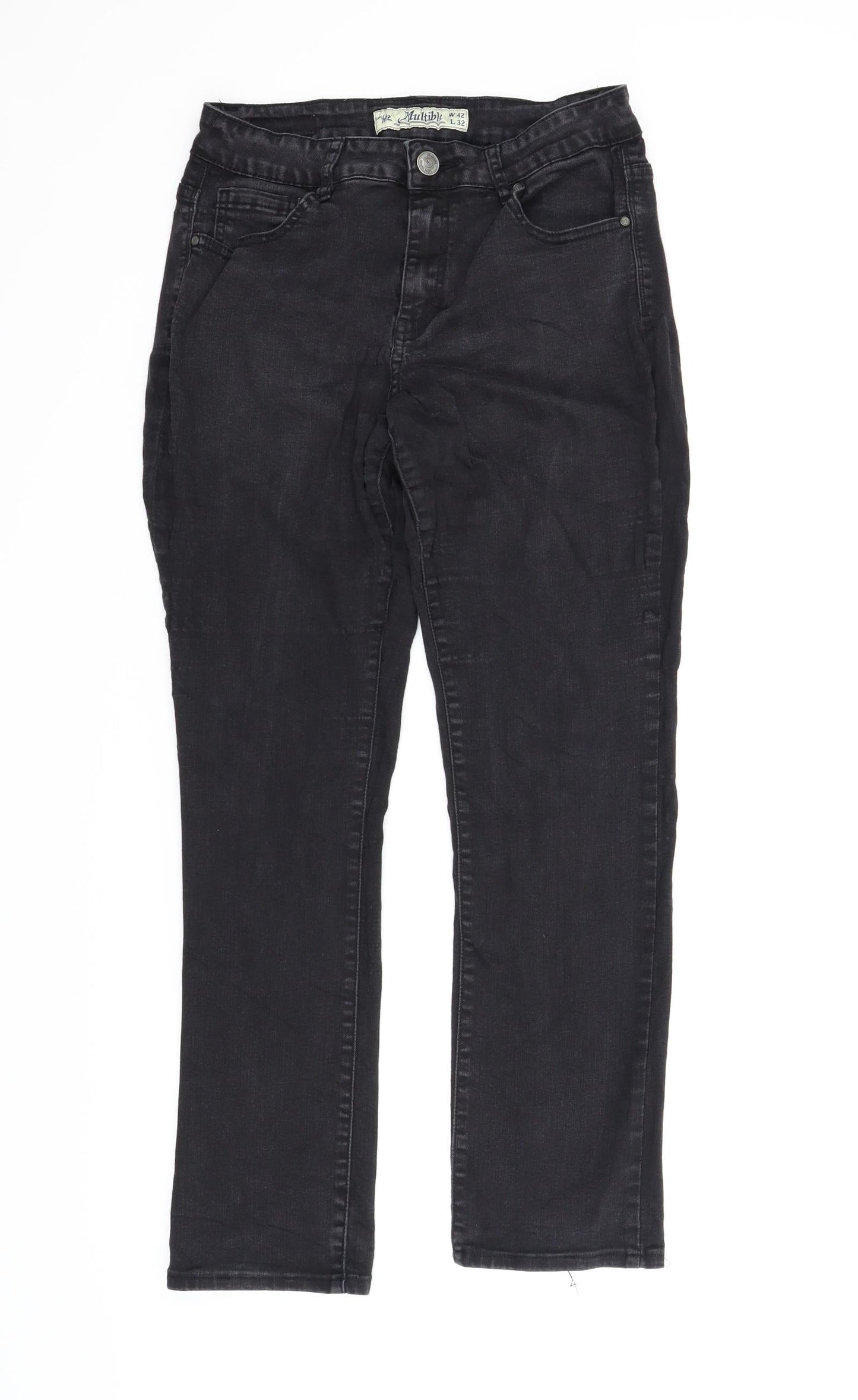 Womens UK Size 42 in Multiblu Regular Fit Bootcut Black Jeans