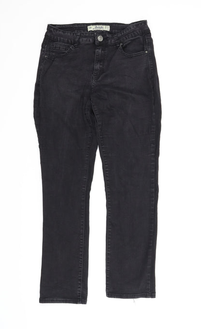 Womens UK Size 42 in Multiblu Regular Fit Bootcut Black Jeans