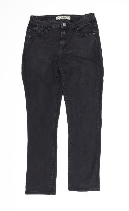 Womens UK Size 42 in Multiblu Regular Fit Bootcut Black Jeans