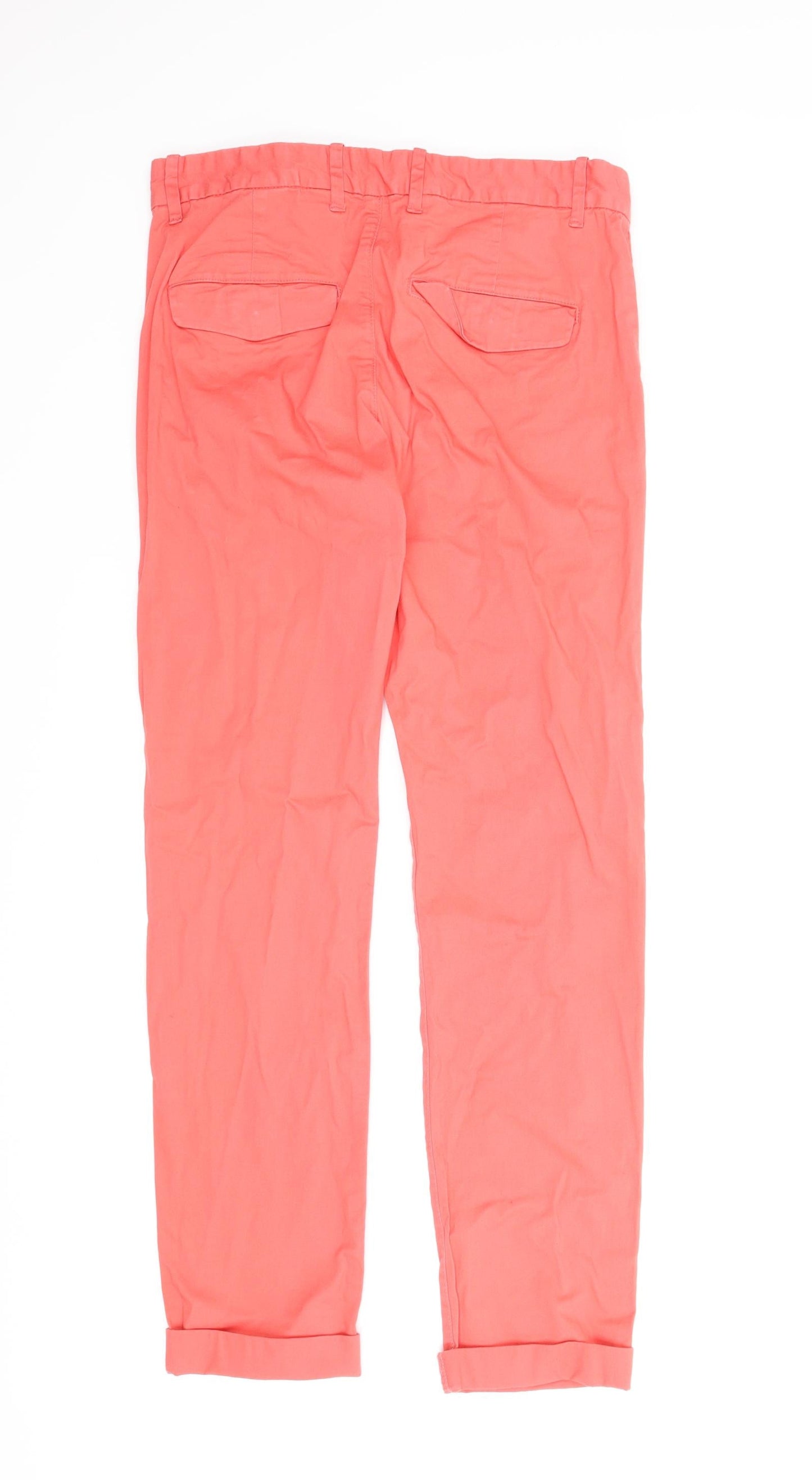 Womens UK Size S H&M Regular Fit Chino Red Trousers