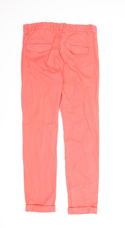 Womens UK Size S H&M Regular Fit Chino Red Trousers