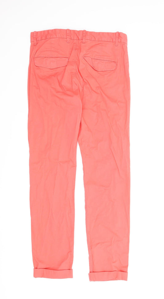 Womens UK Size S H&M Regular Fit Chino Red Trousers