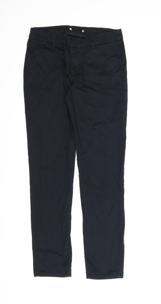 Womens UK Size 8 Preworn Regular Fit Carrot Black Trousers