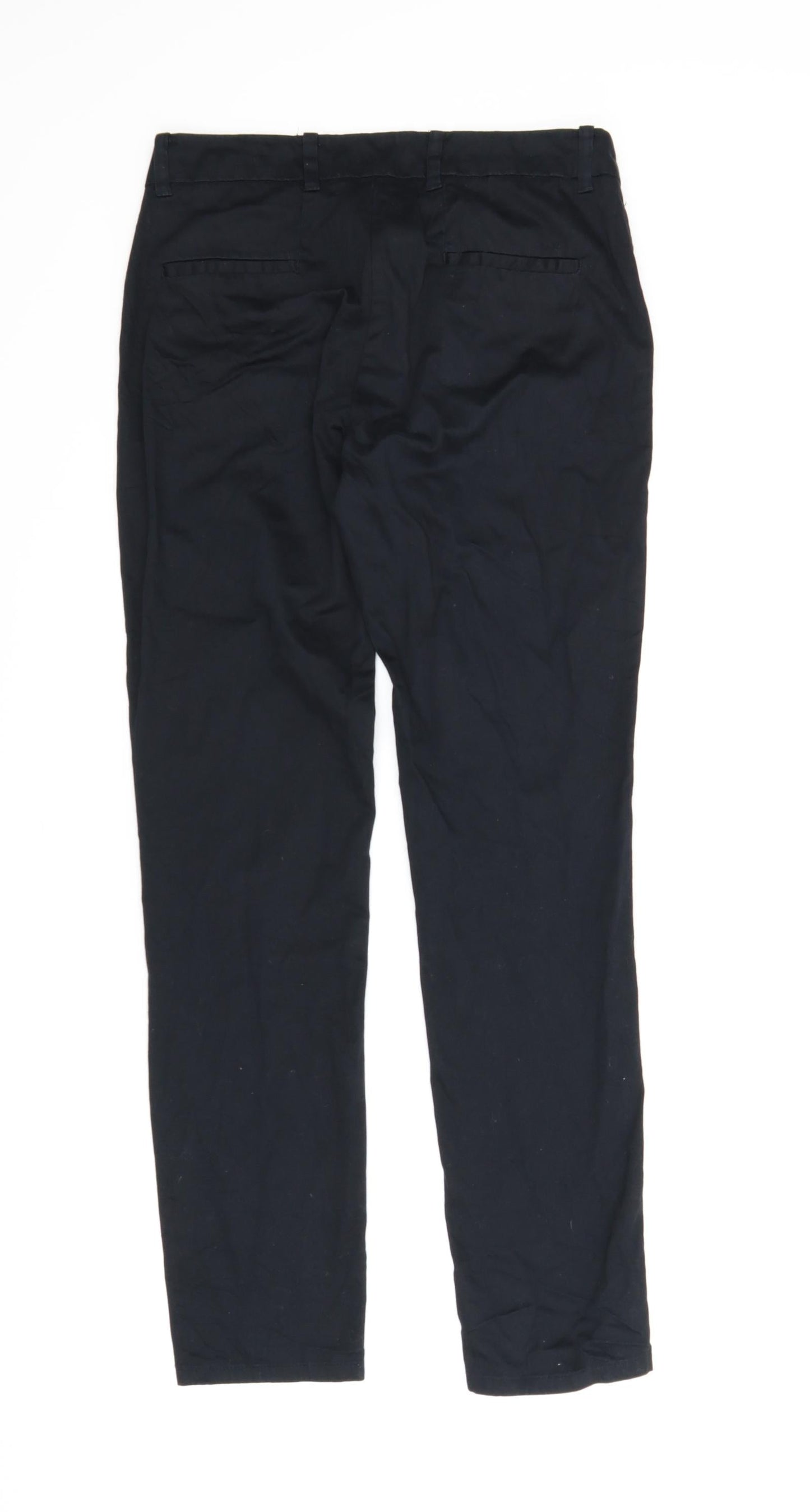 Womens UK Size 8 Preworn Regular Fit Carrot Black Trousers