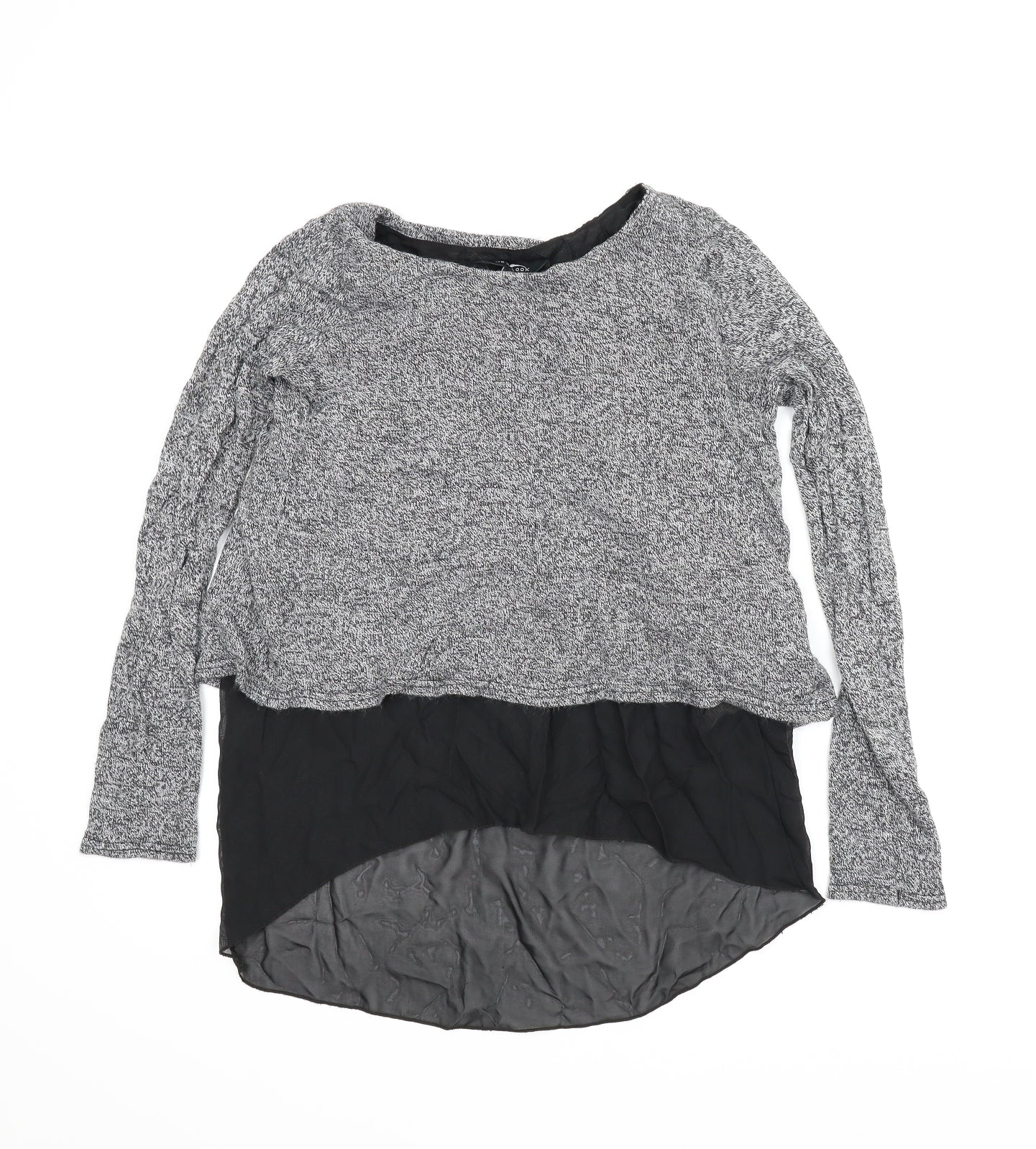 Womens UK Size M New Look Grey Basic Blouse