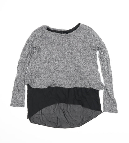 Womens UK Size M New Look Grey Basic Blouse