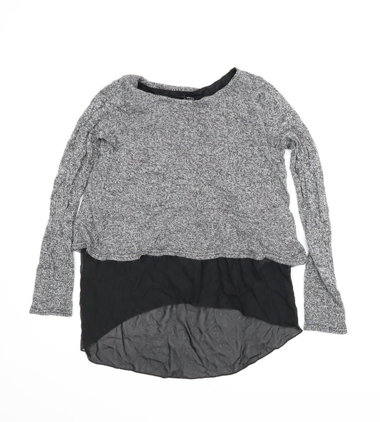 Womens UK Size M New Look Grey Basic Blouse