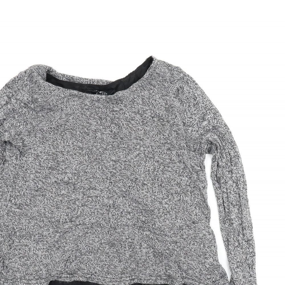 Womens UK Size M New Look Grey Basic Blouse