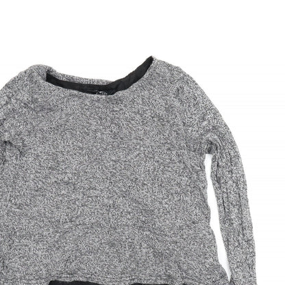 Womens UK Size M New Look Grey Basic Blouse