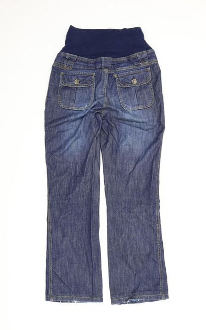 Happy Mums Womens Blue  Denim Flared Jeans Size S L28 in