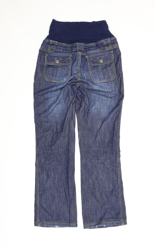 Happy Mums Womens Blue  Denim Flared Jeans Size S L28 in
