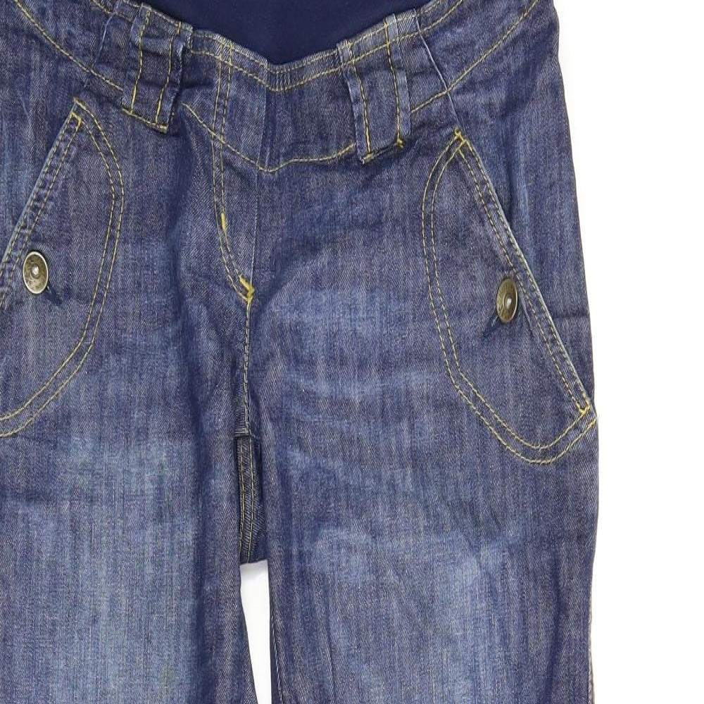 Happy Mums Womens Blue  Denim Flared Jeans Size S L28 in