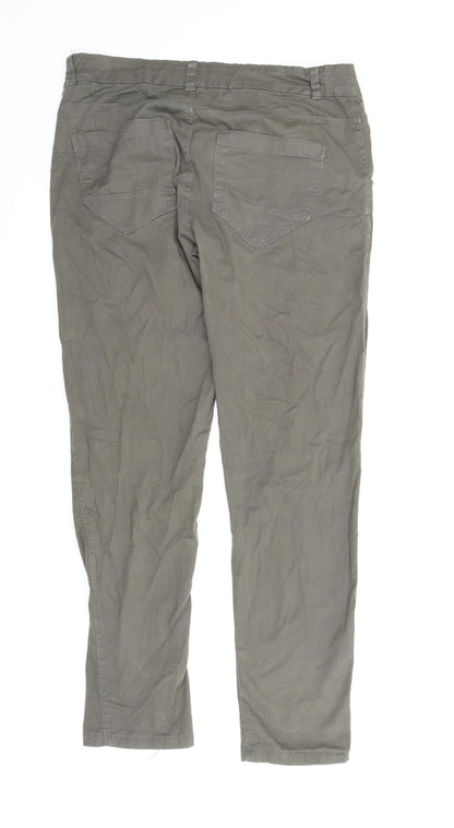 Womens UK Size M Preworn Regular Fit Pedal Pusher Green Trousers