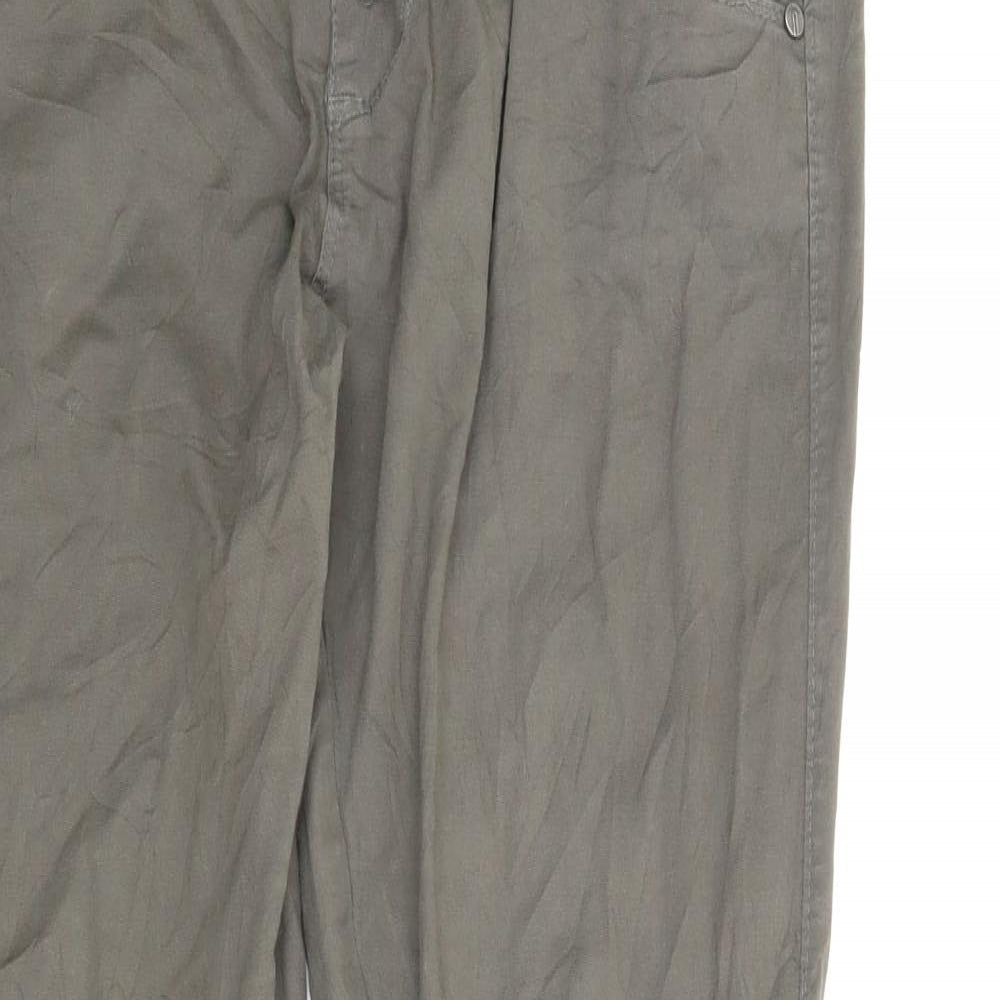 Womens UK Size M Preworn Regular Fit Pedal Pusher Green Trousers