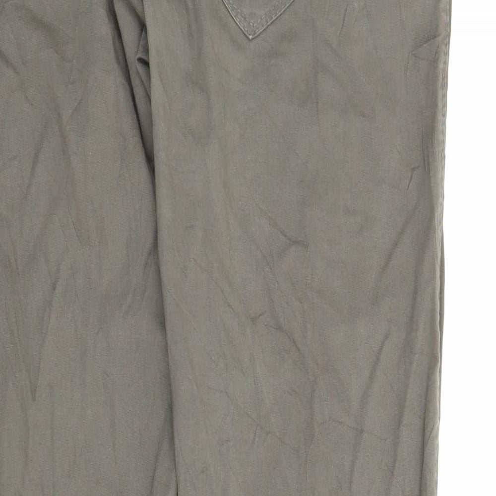 Womens UK Size M Preworn Regular Fit Pedal Pusher Green Trousers