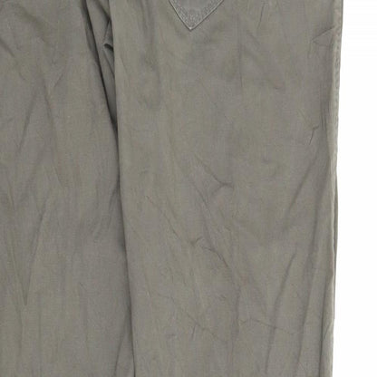 Womens UK Size M Preworn Regular Fit Pedal Pusher Green Trousers