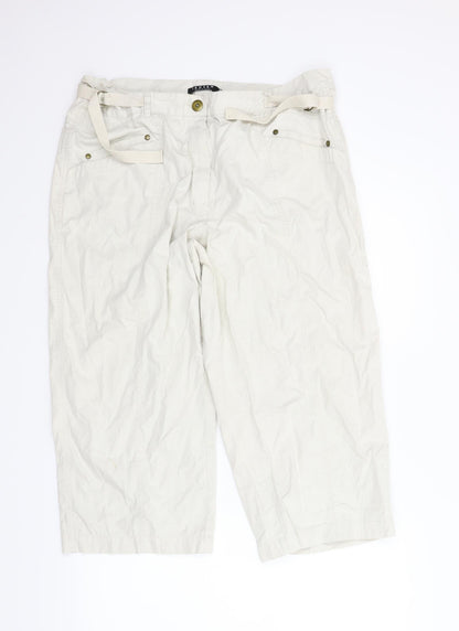 Jensen Womens Beige   Capri Trousers Size L L24.5 in