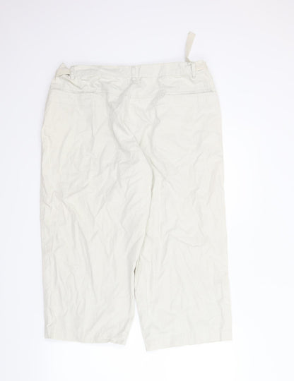 Jensen Womens Beige   Capri Trousers Size L L24.5 in