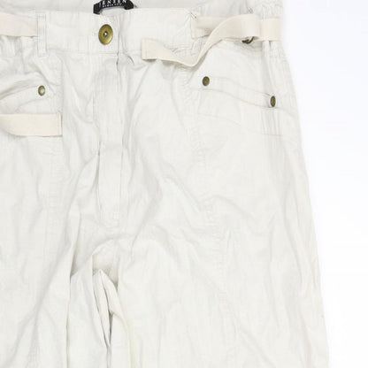 Jensen Womens Beige   Capri Trousers Size L L24.5 in