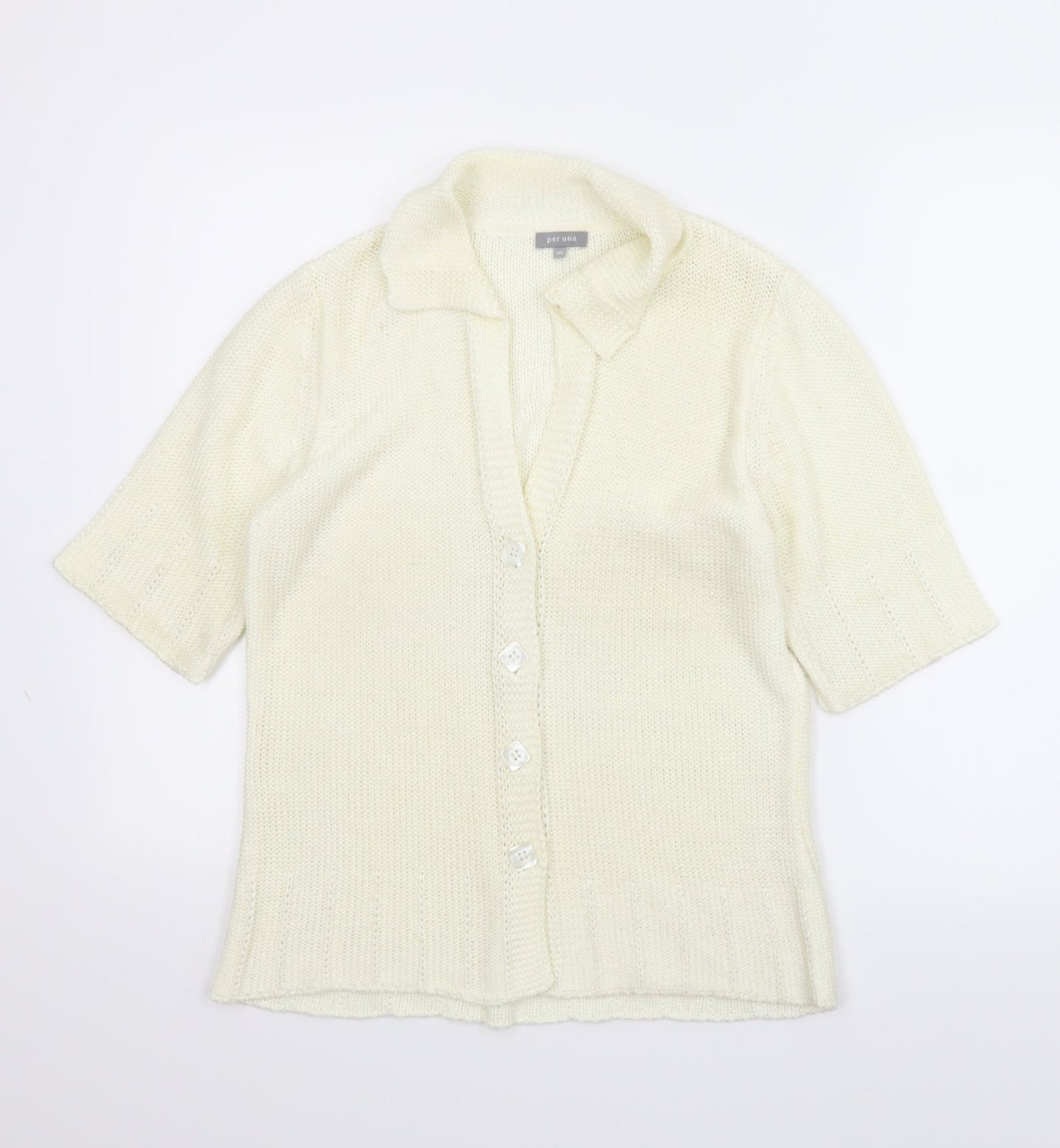 M&S Womens Ivory   Cardigan Jumper Size M