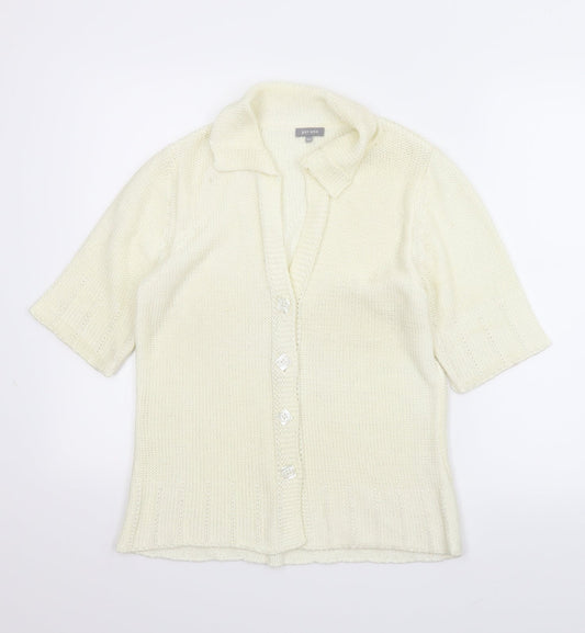 Marks & Spencer Womens Ivory   Cardigan Jumper Size M