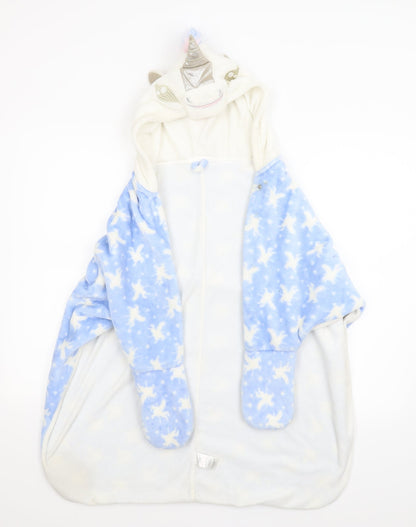 Matalan Girls Blue Solid  Top Robe Size 9 Years  - Unicorn, Cape
