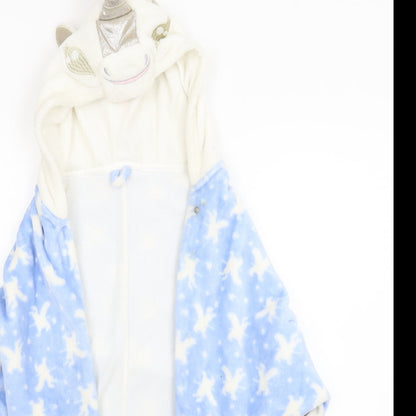 Matalan Girls Blue Solid  Top Robe Size 9 Years  - Unicorn, Cape