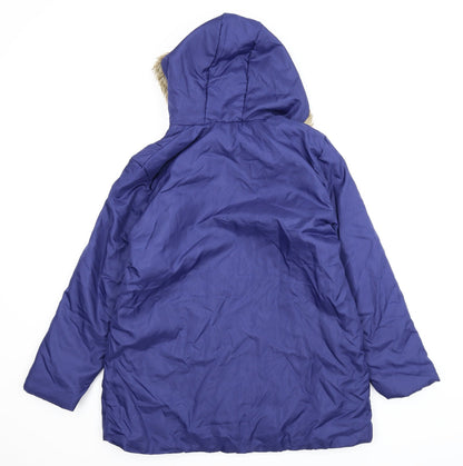 Womens UK Size M Anne De Lancay Blue Quilted Coat