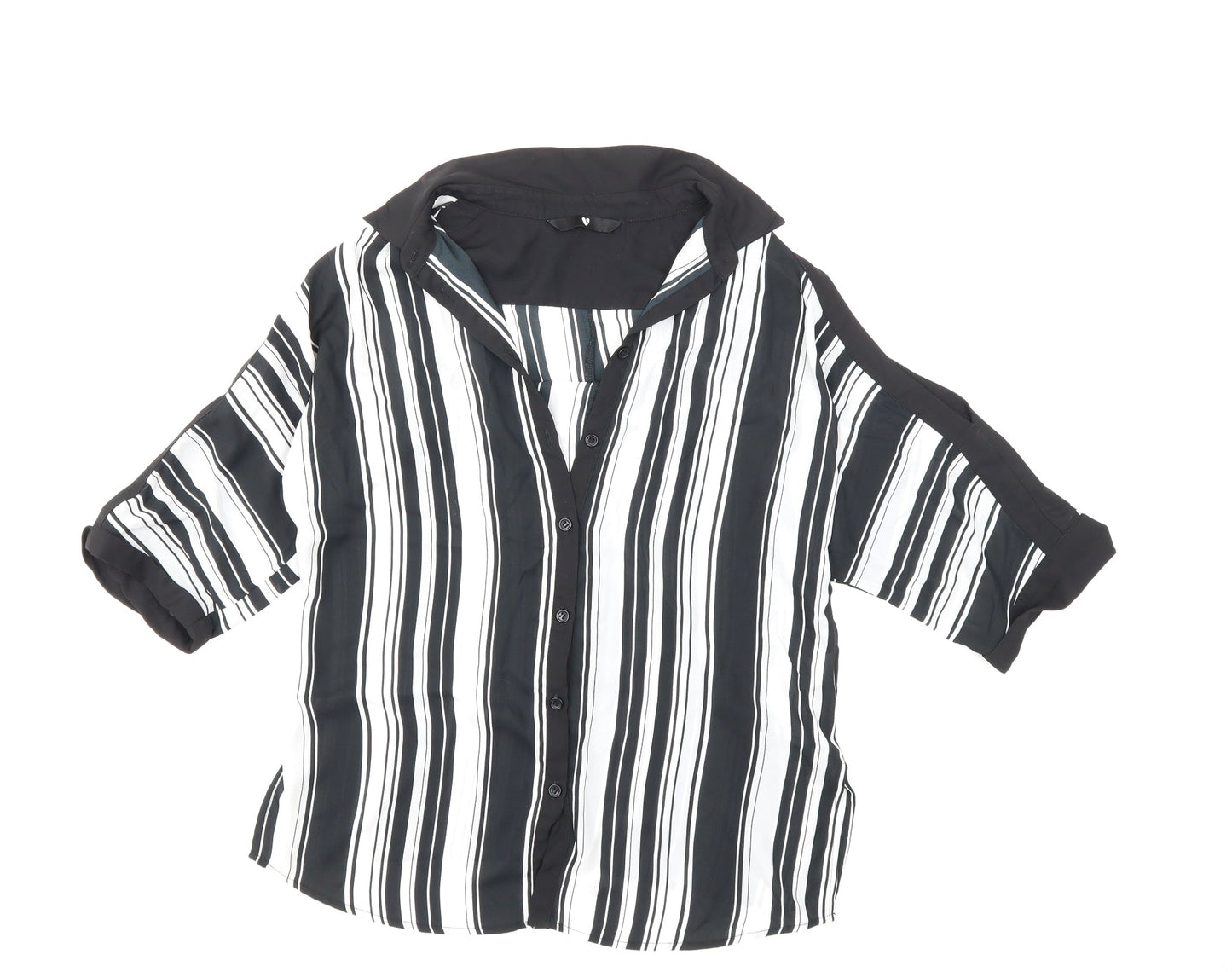 Womens UK Size 10 Very Black Basic Blouse