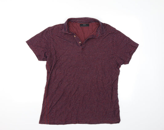 Acw85 Mens Red Check   Polo Size L