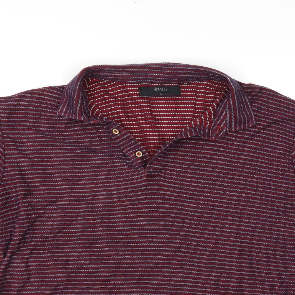 Acw85 Mens Red Check   Polo Size L