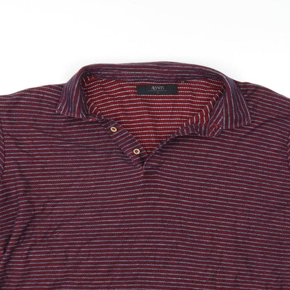 Acw85 Mens Red Check   Polo Size L