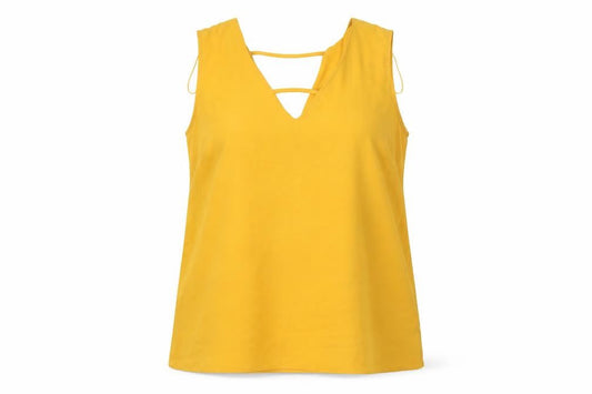 Womens UK Size 12 F&F Yellow Tunic Blouse