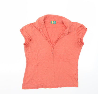 Womens UK Size 14 Topshop Orange Basic T-Shirt
