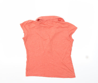 Womens UK Size 14 Topshop Orange Basic T-Shirt