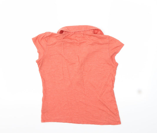 Womens UK Size 14 Topshop Orange Basic T-Shirt