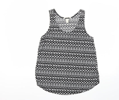 H&M Womens Black Geometric  Basic Tank Size S