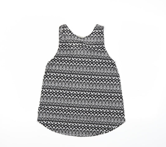 H&M Womens Black Geometric  Basic Tank Size S