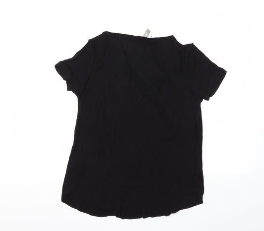 Womens UK Size 8 ASOS Black Basic T-Shirt