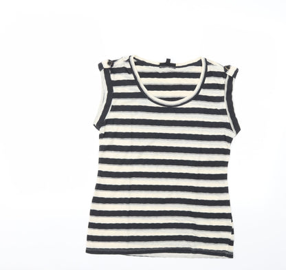 Womens UK Size 10 Warehouse Beige Basic T-Shirt