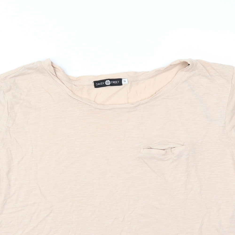 Womens UK Size M Daisy Street Beige Basic T-Shirt